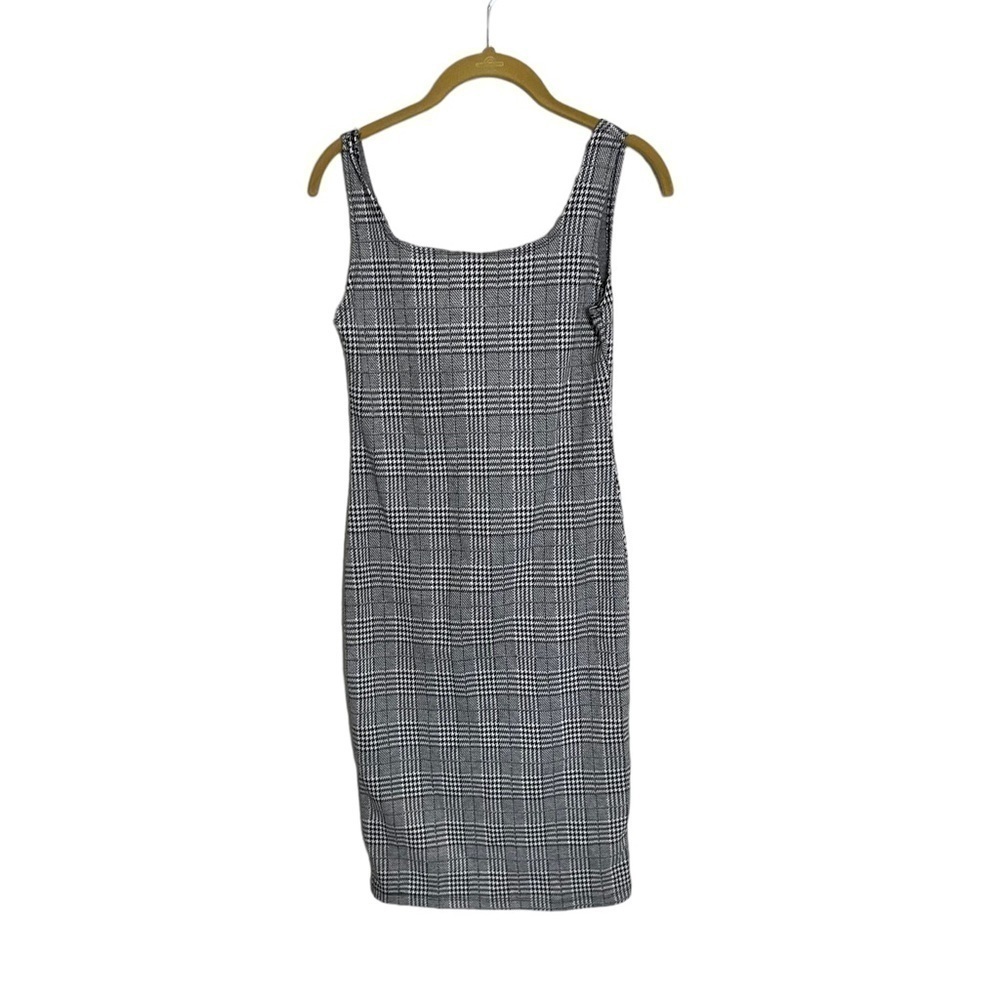 Popular Basics Black Plaid Mini Dress Small